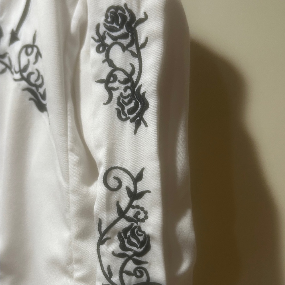 White Shirt with Black Embroidery - Picture 5 of 8